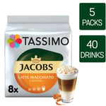 Tassimo Coffee Pods Jacobs Latte Macchiato Caramel 5 Packs (40 Drinks)