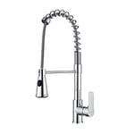 GRIFEMA GRIFERÍA DE COCINA-G4007 High Spout (57cm) Professional Kitchen Mixer Tap with Pull Out Dual Spray Mode Head, 3/8 Inch Hose, Chrome