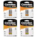 Laddningsbart batteri 8-pack AAA NiMH 800mAh Svart