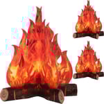 3D Falsk Eld Lägereld Dekoration Dekorativ Konstgjord Eld Falsk Kamin Flamma Pappers Kartong Camping Fest Dekorationer Flamma Fackla Lägereld Rekvisita