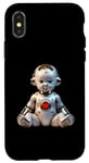 Coque pour iPhone X/XS big heart robs bébé robot science-fiction espace futur mars galaxy