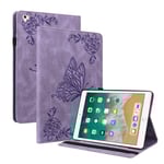 Läderfodral Fjärilar Apple iPad Air 2 9.7 (2014) Lila