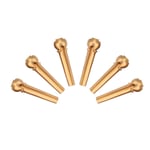 (Gold)6x/Set Durable Brass Guitar Bridge Pins For Folk Guitars Replacement SG5
