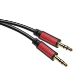 EMOS Câble Jack stéréo Jack 3,5 mm vers Jack (2 x mâle), 3 m câble AUX/câble audio pour iPhone, smartphone, iPad, tablette, lecteur MP3, lecteur stéréo, écouteurs, noir