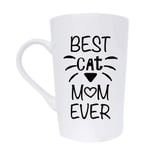 Mothers Day Gifts Funny Cat Mum Coffee Mug Christmas Gifts, Best Cat Mum Ever Cute Cup from Daughter or Son, White 12 Oz