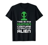Green Alien Face Head Human Costume I'm Really An Alien T-Shirt