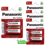 8 x Panasonic C Size Zinc Carbon Batteries R14, MN1400, MX1400, BABY