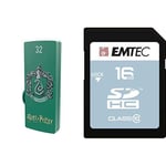 Pack Support de Stockage Rapide et Performant : Clé USB - 2.0 - Série Licence - Harry Potter Slytherin - 32 Go + Carte MicroSD - Gamme Classic - Classe 10-16 GB