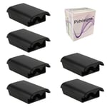 Pirhosigma 6 PCs Battery Cases Shell Shield Cover Kit Holder Pack Black for Xbox 360 wireless controller Game Gamepad Black