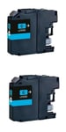 2 NON OEM LC123 Cyan ink for Brother DCP-J752DW MFC-J4410DW   MFC-J4510D Printer