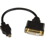 StarTech.com Adaptateur HDMI vers DVI 20 cm - Convertisseur Micro HDMI vers DVI - Periphérique Micro HDMI Type-D vers Écrans/Projecteurs/Affichages DVI-D Single Link - Résistant - M/F (HDDDVIMF8IN)