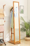 Free Standing Full Length Mirror with Clothes Rack