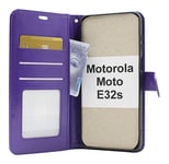 Crazy Horse Wallet Motorola Moto E32s (Lila)