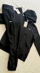 Nike Swoosh Fleece Tracksuit Set Sportswear Club Hoodie And Joggers SET BLACK