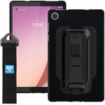Armor-X (PXS Series) TPU Impact (Black) Protection   Case for Lenovo  8 M8 (4th  Gen) Tablet   With KickStand & Handstrap - Black - Integrated X-Mount Type-T adaptor (Support Armox-X  X-Mount Type-T Mount  Accessories)