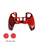 rouge coloré - Étui de Protection camouflage en Silicone souple pour manette de jeu SONY Playstation 5 PS5, h