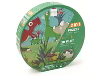 Pussel 2In1 2D Och 3D Landskap Dinosaurier