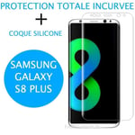 Film Incurvé Intégral Samsung Galaxy S8 Edge PLUS + Coque silicone transparente