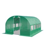 TOOLPORT Tunnelväxthus Växthus 3x4m stabil & hållbar med fönster - 180 g/m² tjock PE-presenning grön transparent
