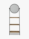 Gallery Direct Tyrol Ladder Shelf Unit with Mirror, 160 x 53.5cm, Black