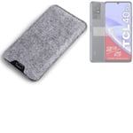 Felt case sleeve for TCL 40 SE grey protection pouch