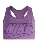 Nike Womens Swoosh Logo Purple Sports Bra - Size Small