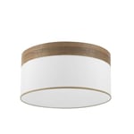 Levitantes Cloe M10 Abat-jour suspendu Blanc/bois foncé 50 x 50 x 22 h Diffuseur inclus