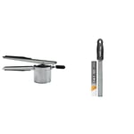 OXO Good Grips Potato Ricer & Microplane Zester Grater in Black for Citrus Fruits, Hard Cheese, Ginger, Chocolate and Nutmeg with Fine Stainless Steel Blade - Made in USA
