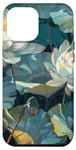 Coque pour iPhone 15 Pro Max Style de peinture à l'huile de fleurs de lotus Art Design
