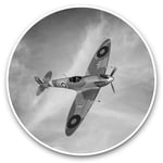 Awesome Vinyl Stickers (Set of 2) 7.5cm (bw) - British RAF Spitfire Vintage Plane Fun Decals for Laptops,Tablets,Luggage,Scrap Booking,Fridges,Cool Gift #37227