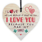 Birthday Gifts for Her I Love Actually Miss You Women Anniversary Wedding Girlfriend Wooden Hanging Heart Plaque Sign Friendship Men Present Boyfriend Decoration Valentines Day Quote Novelty Ornament