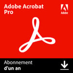 Adobe Acrobat Pro - 1 utilisateur - Renouvellement 1 an