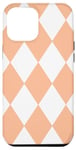 Coque pour iPhone 13 Pro Max Couleur de l'année 2024 – Motif arlequin blanc pêche FUZZ