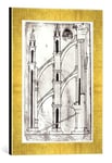'Image encadrée de Villard de de Honnecourt "Ms fr 19093 F.32 V section of the Wall and Arch of the absidial chapels of Reims Cathedral, Impression d'art dans le cadre de haute qualité Photos fait main, 30 x 40 cm, or Raya