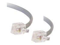 C2G RJ11 6P4C Straight Modular Cable - Câble de téléphone - RJ-11 (M) pour RJ-11 (M) - 5 m - gris