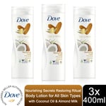 Dove Nourishing Secrets Body Lotion Coconut Oil 3x(250ml/400ml) or Lotus 3x400ml