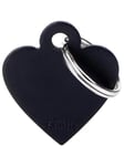 MyFamily ID Tag Basic collection Small Heart Black in Aluminum