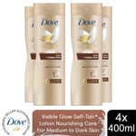 Dove Self Tan Body Lotion Nourishing Deep Care + Moisturising Lotion, 4x400ml