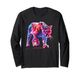 fierce rainbow cougar mountain lion prowling puma animal art Long Sleeve T-Shirt