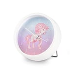Hama Réveil pour Enfant « Magical Unicorn » sans tic-tac (Horloge pour Enfant avec Motif Licorne, réveil à Piles, Heure d'alarme réglable, idéal également comme Horloge d'apprentissage) Rose/Bleu