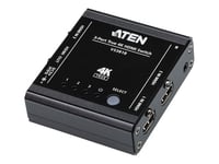 Aten 3-port True 4k Hdmi Switch With Ir Control & Pass-through
