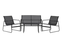 Venture Design Scopello soffgrupp Svart 2-sitssoffa, 2 fåtöljer & bord 75 x 45 cm