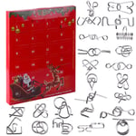 VenGo 24Pack Metal Puzzle Logic Puzzles Brain Teaser IQ Games Advent Calendar Fillers for Kids and Adults