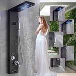 Shower Panel Column Tower LED Waterfall Massage Body Jets Bathroom Mixer Unit UK