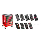 Facom Servante d'atelier 8 tiroirs avec 9 modules, rouge