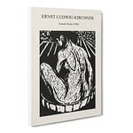 Female Nude By Ernst Ludwig Kirchner Exhibition Museum Painting Canvas Wall Art Print Ready to Hang, Framed Picture for Living Room Bedroom Home Office Décor, 24x16 Inch (60x40 cm)