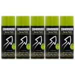 5x Canbrush C68 Grass Lime Spray Paint All Purpose DIY Metal Wood Plastic 400ml