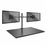 Lindy 40658 Dual Display Bracket with Pole & Desk Clamp for Monitors 17" to 28"