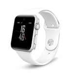 Montre Connectée Homme Femmes Enfant Montre sport avec fonction Carte SIM Carte SD pour Android ios - Blanc