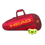 HEAD Core 6R Combi Sac de Raquette de Tennis pour 6 Raquettes Rouge/Rouge foncé